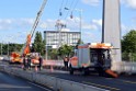 Koelner Seilbahn Gondel blieb haengen Koeln Linksrheinisch P426